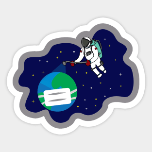 Astronauts and Covid-19 Sticker